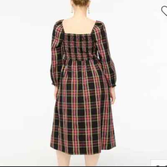 J. Crew Plaid Smocked Midi Dress - Picture 2 of 9